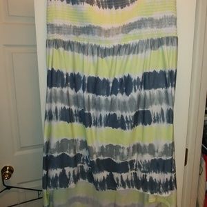 Tie dyed high-low skirt